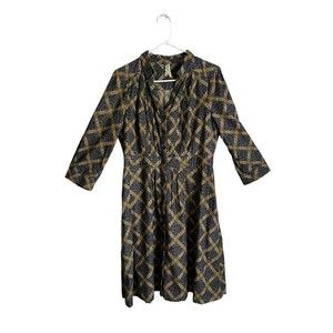 Anthropologie Maeve Wightwick Manor Corduroy Cotton Shirt Dress Women's Size 8